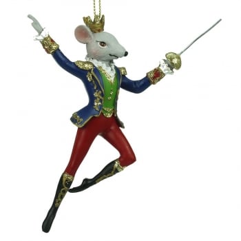 Gisela Graham  Resin Nutcracker King Rat Christmas Tree Decoration