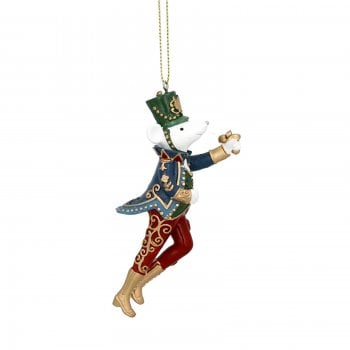 Gisela Graham  Resin Nutcracker Soldier Mouse with Blue Jacket Christmas Tree Decoration