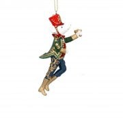 Gisela Graham Resin Nutcracker Soldier Mouse with Green Jacket Christmas Tree Decoration