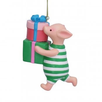 Gisela Graham  Resin Piglet Carrying Presents Hanging Decoration