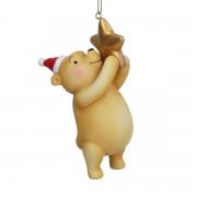 Gisela Graham Resin Winnie the Pooh with Star Hanging Decoration
