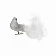 Gisela Graham Silver Glitter Bird on a clip Christmas Tree Decoration