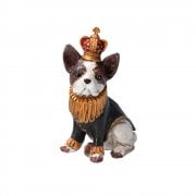 Gisela Graham Small Brown and White French Bulldog Wearing a Jacket and Crown Ornament