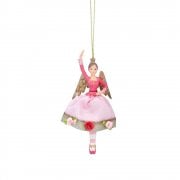 Gisela Graham Small Rose Ball Fairy (Arm Up) Christmas Tree Decoration