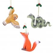Gisela Graham Snake Owl & Fox (set of 3) from The Gruffalo Resin Christmas Tree Decorations