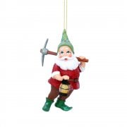 Gisela Graham Snow White Dwarf with Red Coat (Pick Axe) Painted Resin Christmas Tree Decoration