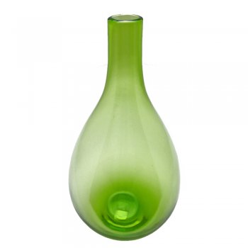 Gisela Graham  Spring Green Tall Bulbous Style Glass Vase