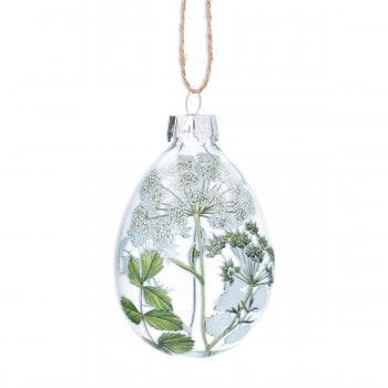 Gisela Graham  Spring Hedgerow Glass Egg Hanging Spring Decoration