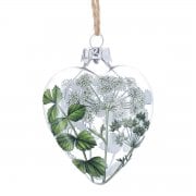 Gisela Graham Spring Hedgerow Glass Heart Hanging Spring Decoration