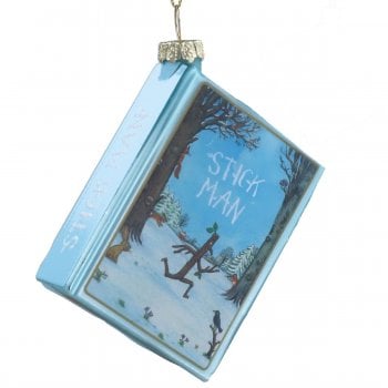 Gisela Graham  Stick Man Glass Book Christmas Tree Decoration