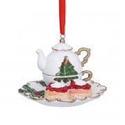 Gisela Graham Tea and Scones Resin Christmas Tree Decoration