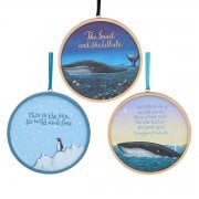 Gisela Graham The Snail and the Whale Set of 3 Wooden Disc Decorations