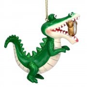 Gisela Graham "Tick-Tock" the Crocodile Resin Christmas Tree Decoration