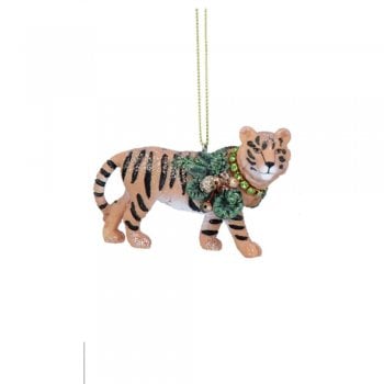 Gisela Graham  Tiger with Leaves (Shawl) Christmas Tree Decoration