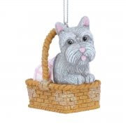 Gisela Graham Toto in a Basket Resin Christmas Tree Decoration