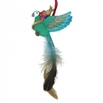 Gisela Graham  Turquoise Fantasia Parrot Christmas Tree Decoration