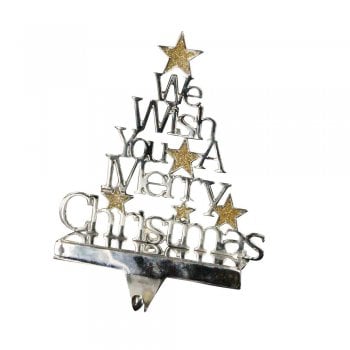 Gisela Graham  We Wish You A Merry Christmas Metal Stocking Hanger