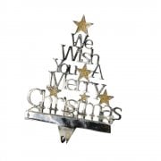 Gisela Graham We Wish You A Merry Christmas Metal Stocking Hanger
