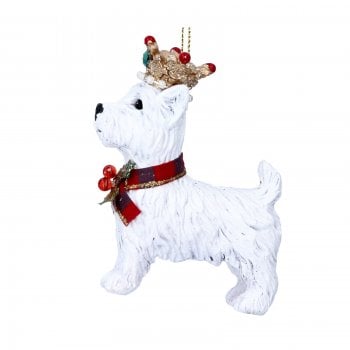 Gisela Graham  West Highland Terrier with a Crown Christmas Tree Decoration