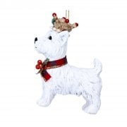 Gisela Graham West Highland Terrier with a Crown Christmas Tree Decoration