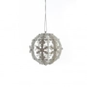 Gisela Graham White Gillter Acrylic Snowflake Bauble Christmas Tree Decoration