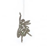 Gisela Graham White Wooden Fretwork Snowdrop Fairy Christmas Tree Decoration