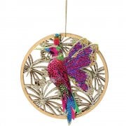 Gisela Graham Wooden Fretwork Hummingbird Christmas Tree Decoration