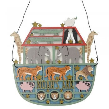 Gisela Graham  Wooden Fretwork Noah's Ark Decorative Plaque