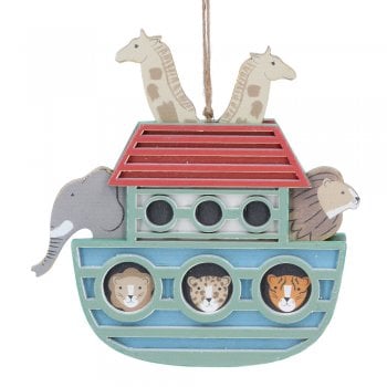 Gisela Graham  Wooden Layered Noah's Ark Decorative Plaque