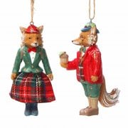 Gisela Graham Woodland Animals Mr & Mrs Fox Christmas Tree Decoration