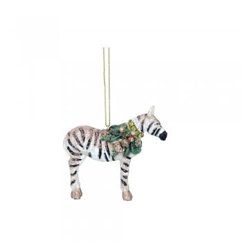 Gisela Graham  Zebra with Leaves (Shawl) Christmas Tree Decoration