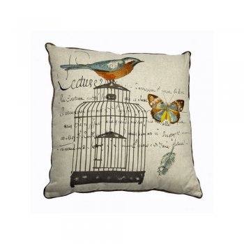 Heaven Sends  45cm Embroidered Bird Cage Design Scatter Cushion