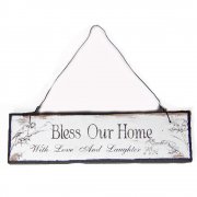 Heaven Sends Bless Our Home With Love and Laughter Small Hanging Sign