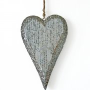 Heaven Sends Calligraphy Script Glittered Hanging Heart Decoration
