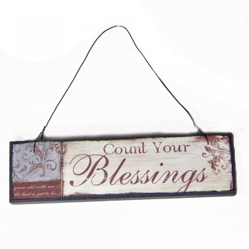 Heaven Sends  Count Your Blessings Small Hanging Sign