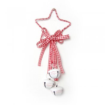 Heaven Sends  Gingham Ribbons & Bells Star Hanger