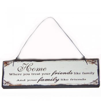 Heaven Sends  Home Friends Like Family Small Hanging Sign