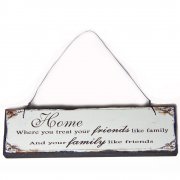 Heaven Sends Home Friends Like Family Small Hanging Sign
