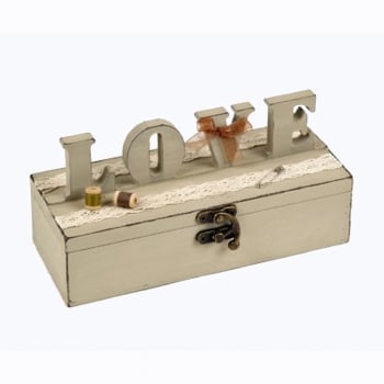 Heaven Sends  LOVE Wooden Sewing Box