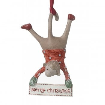 Heaven Sends  Merry Christmas Monkey Hanging Christmas Tree Decoration