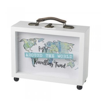 Heaven Sends  My Around the World Travelling Fund Small Money Box / Memory Box
