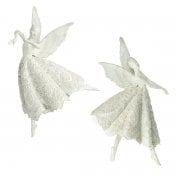 Pair of White Dancing Decorative Wall Hanging Fairies Decoration