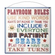 Heaven Sends Playroom Rules Metal Sign 