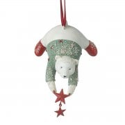 Heaven Sends Polar Bear with Stars Hanging Christmas Tree Decoration