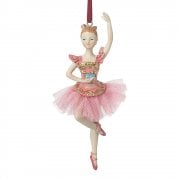 Heaven Sends Resin and Fabric Pink Ballet Girl Christmas Decoration