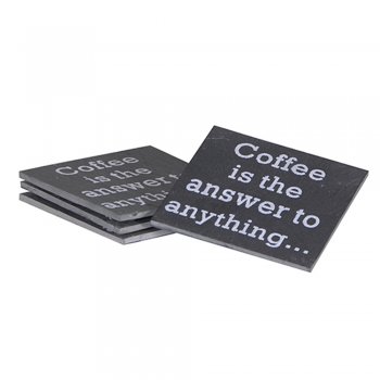Heaven Sends Set of 4 Slate Coasters Coffee is the Answer to Anything...