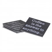 Heaven Sends Set of 4 Slate Coasters Coffee is the Answer to Anything...