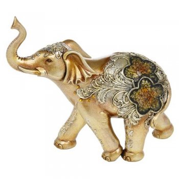 Large Golden Glitter Elephant Ornament