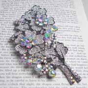 Swarovski Crystal Large Show Stopper Vintage Flower Brooch