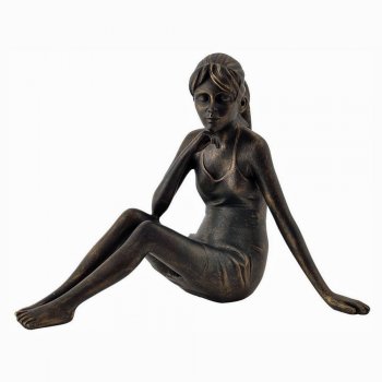 Libra Liann Sitting Girl Ballerina Bronze Effect Scultpure